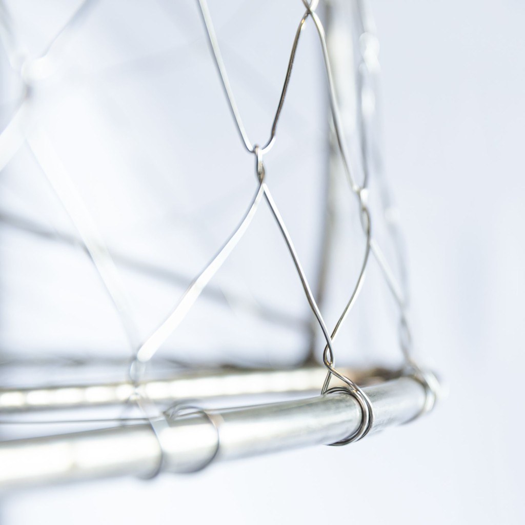 Close-up of 30 inch stainless sport crab trap