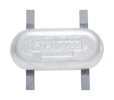 Z-22 oval marine zinc anode with mounting straps